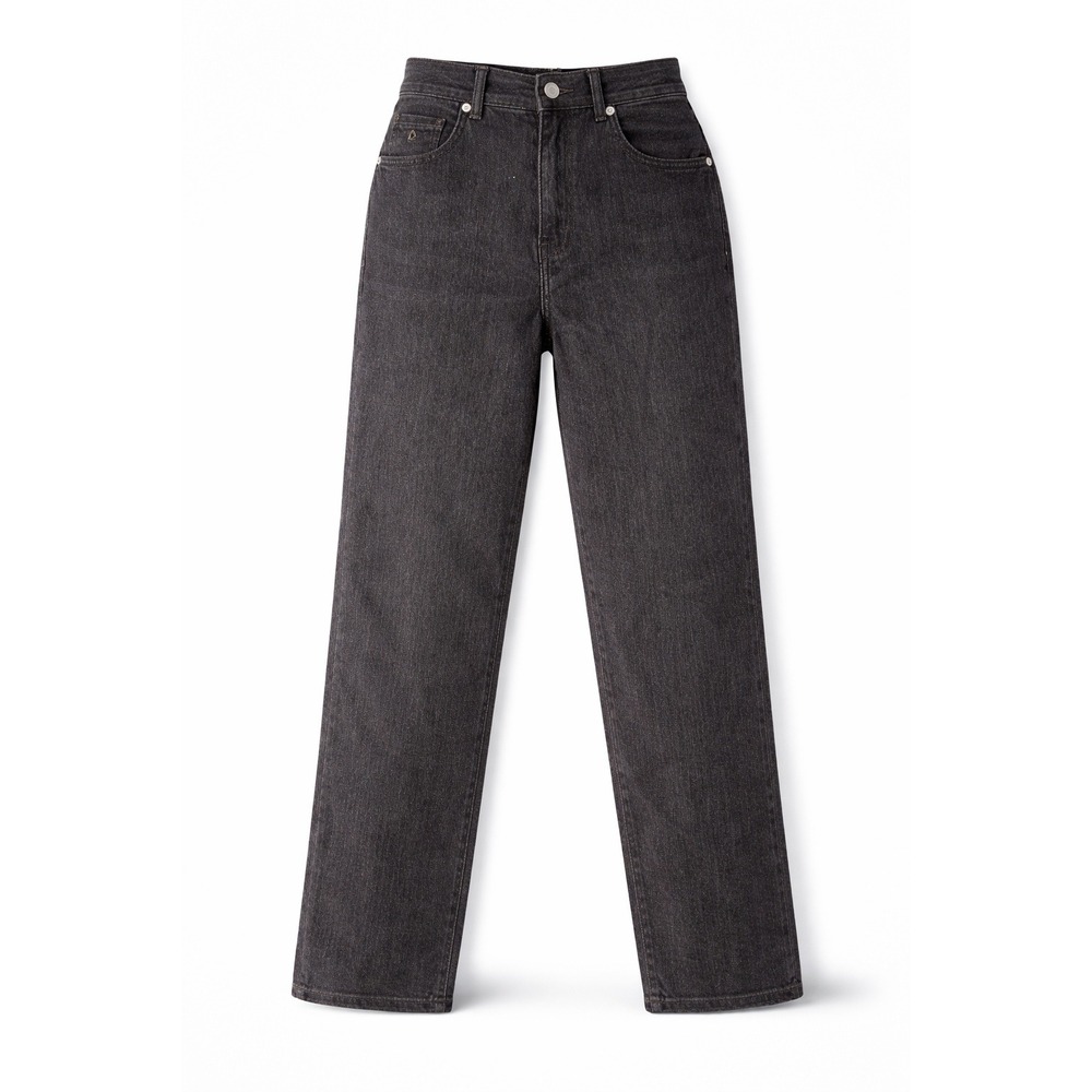 Gloria Vanderbilt High Waisted Straight Leg Jeans Charcoal Black Denim Womens 25
